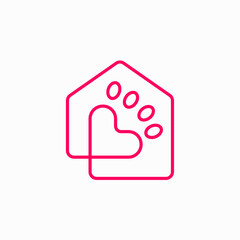 paw pet house home care logo vector icon illustration