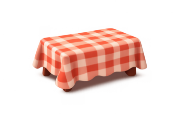Playful red and white checkered tablecloth illustration for decor or event design
