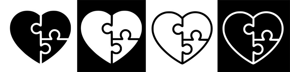 Heartfelt Love Puzzels in Various Illustrative Styles and Formats