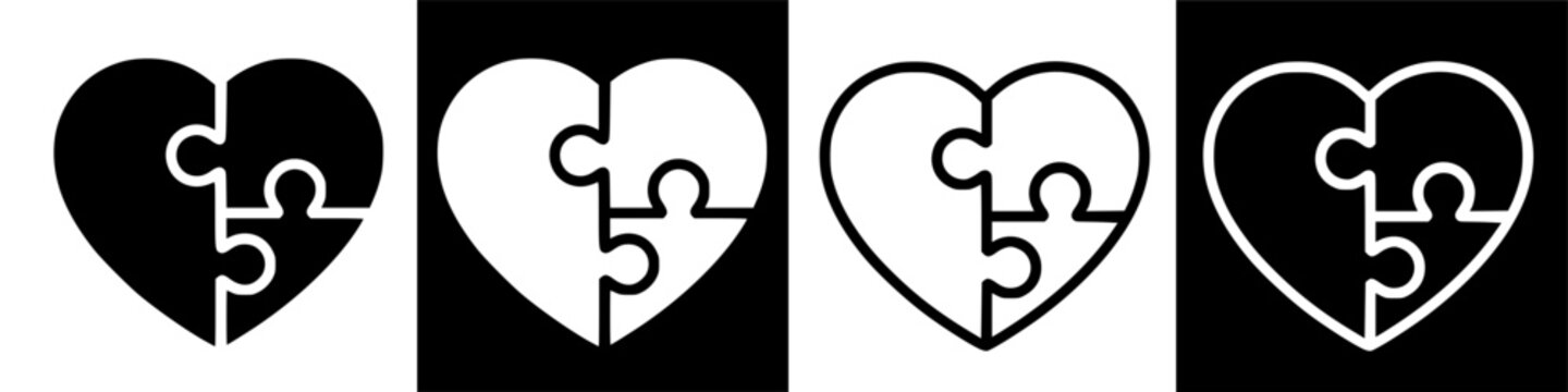 Heartfelt Love Puzzels in Various Illustrative Styles and Formats