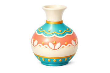 Elegant decorative vase with colorful patterns for interior design and home decor
