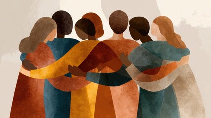 Support for Those in Grief Through Connections and Understanding With Abstract Shapes and Soft Colors in an Emotional Space for Healing