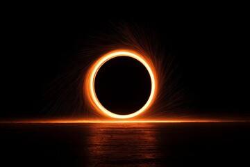 Ring Shaped Glow Luminous Circle Abstract Light Effect Background