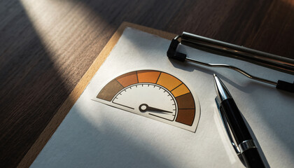 Customer satisfaction gauge service quality performance indicator feedback evaluation rating level business assessment survey report performance review customer experience satisfaction concept