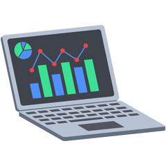 business graph on laptop