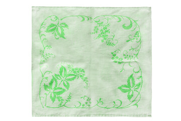 Green napkin isolated