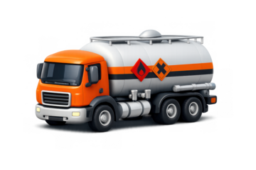 Fuel tanker icon for industry and transport design projects