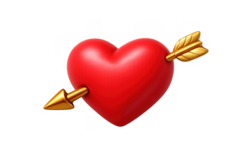Cupid's heart with arrow icon for valentine's day design and decoration