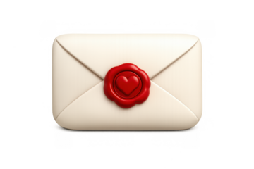 Romantic love letter icon with heart seal for valentine's day design