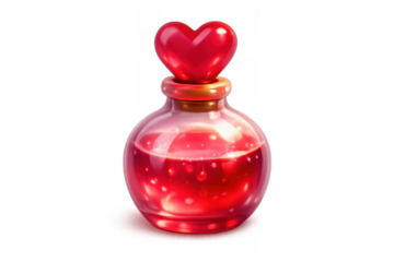 Romantic love potion icon for valentine's day and greeting card designs