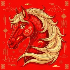 Vibrant horse head illustration