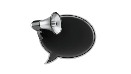 Megaphone announcing in a speech bubble