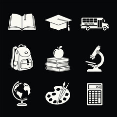 Back to School Icons - A Collection of Educational Symbols. © Aji