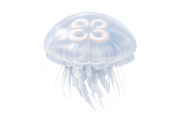 Elegant moon jellyfish illustration for ocean-themed designs and educational materials