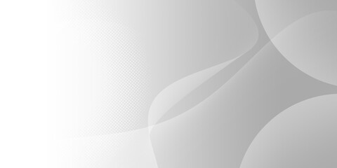 Abstract gray and white background with soft flowing curves, elegant gradients and subtle halftone dot pattern. Clean professional and modern aesthetic for corporate or web design