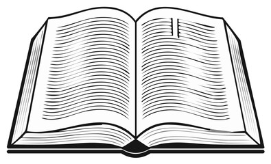 Obraz premium Open book with pages vector illustration for reading design projects