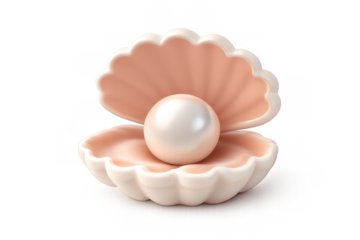 Elegant pearl in oyster shell illustration for luxury and beauty themes