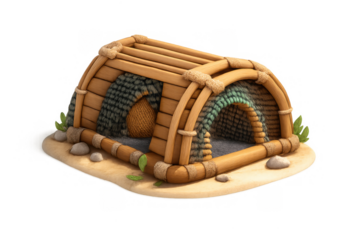 Rustic lobster trap icon representation for marine and seafood themes