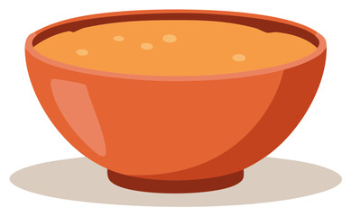 Warm and hearty bowl of soup served in an earthy orange ceramic dish