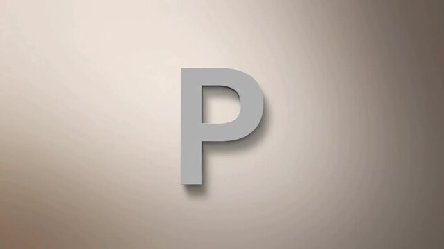 3D Letter P Animation on Clean Background