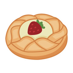 Vector graphic icon for Strawberry pie