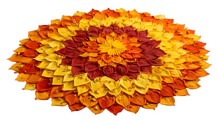 A bright orange dahlia flower with vibrant petals isolated on a white background, captured in a macro bloom showing the natural beauty of a summer garden flora plant