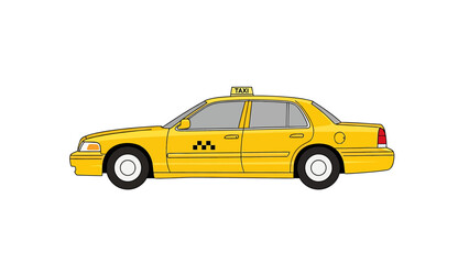 Yellow Taxi Cab Vector Illustration