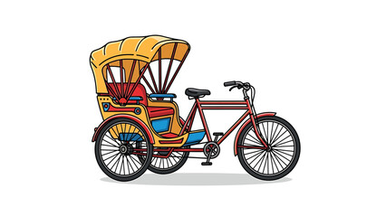 Fototapeta premium Vibrant Rickshaw Bicycle with Canopy