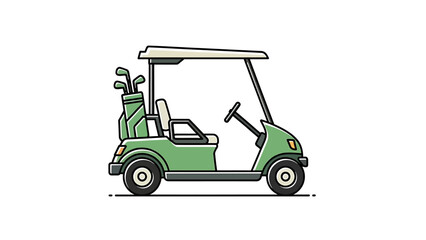 Green Golf Cart Illustration © M.R Ramadhan