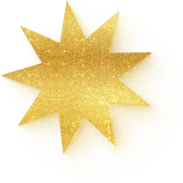 Luxury gold glitter nine pointed star explosion shape