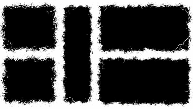 Black rectangles artfully contrast and sharply define abstract voids