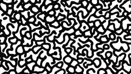 Black and white abstract pattern with squiggly lines