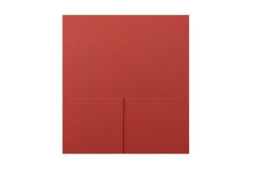 Red presentation pocket folder with transparent background