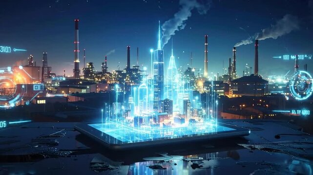 Digital Transformation - Smart City Technology and Industrial Revolution.