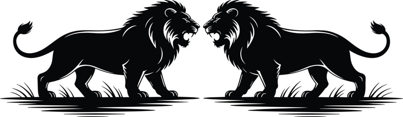 Obraz premium Stunning black bull illustration with white outline