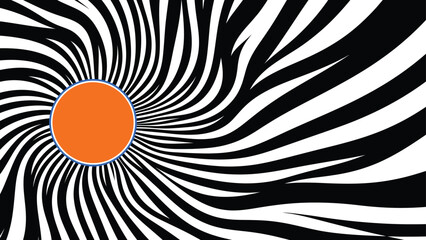 Optical illusion of a spinning black and white pattern