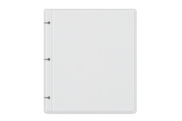 White three-ring binder for business organization on transparent background