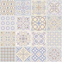 Asian floral design tile. Vintage Illustration background.