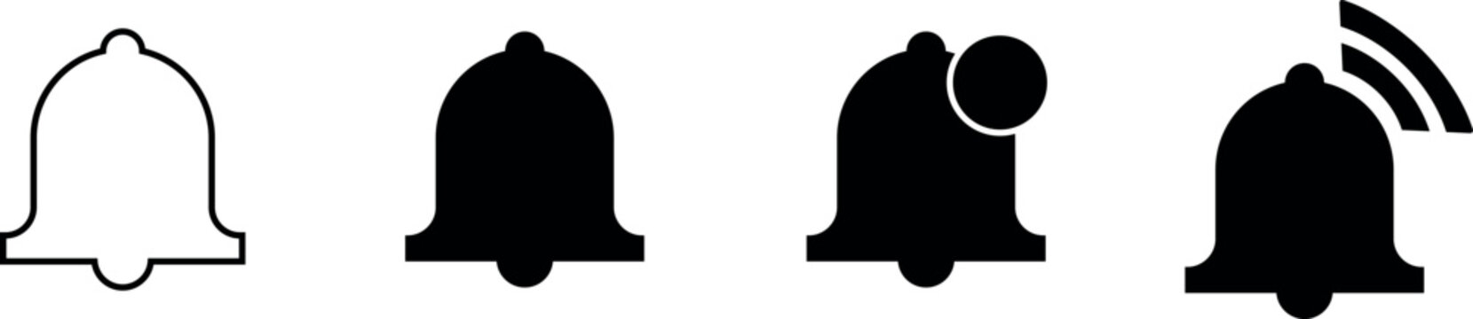 Notification bell icon set