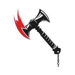 thunder axe logo icon vector design