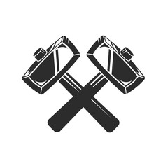 crossed  hammer icon vector element design