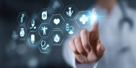 Healthcare professional interacting with digital health interface