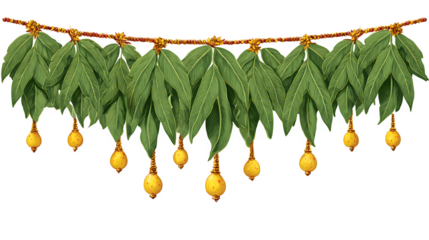 A closeup of a healthy christmas tree branch decorated with ripe organic fruit and fresh orange ornaments among green garden leaves