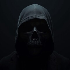 Horror Mask Ghostface Scream Creepy Dark Halloween with Menacing Expression and Dramatic Shadows