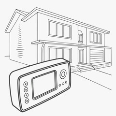 Modern Smart Home Hub Device Isolated on White Background