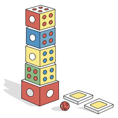 Colorful Stack of Building Blocks Isolated on White | Play & Learning