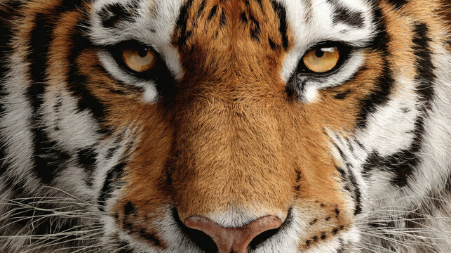 Tiger Face Portrait Yellow Eyes Close-Up - Powered by Adobe
