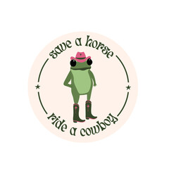 Save a horse, ride a cowboy frog sticker