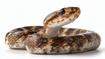 Obraz premium Brown Snake Head White Background Close-Up