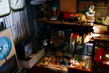 Watch and electronics repair shop in 1980s Hong Kong